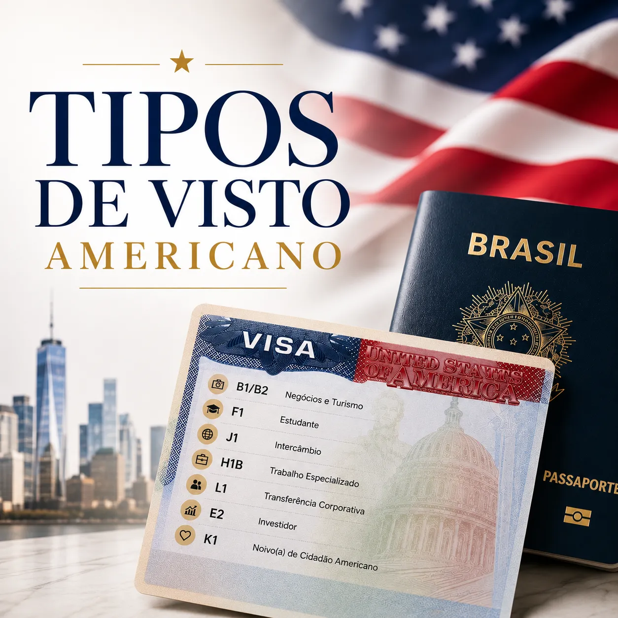 Imagem ilustrativa para o artigo Tipos de Visto Americano da Genuína Conexão